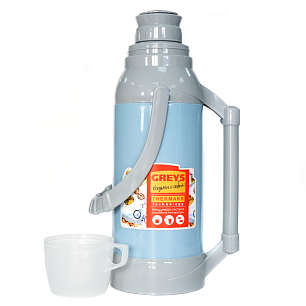 Термос Greys SM-204 2л (со стеклянной колбой, голубой)